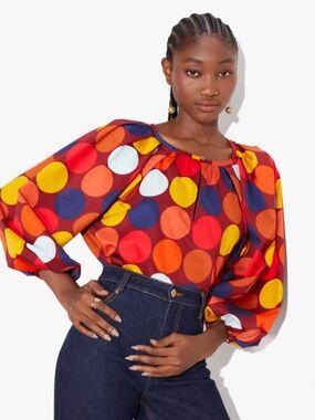 Kate Spade Size M Cotton Polka Dot Top